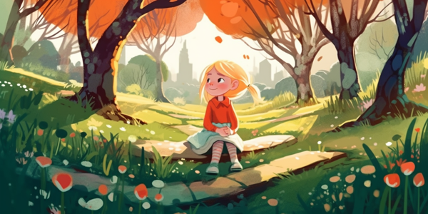 An image Shows a cute little Girl enjoying a Spring Season.-banrupi