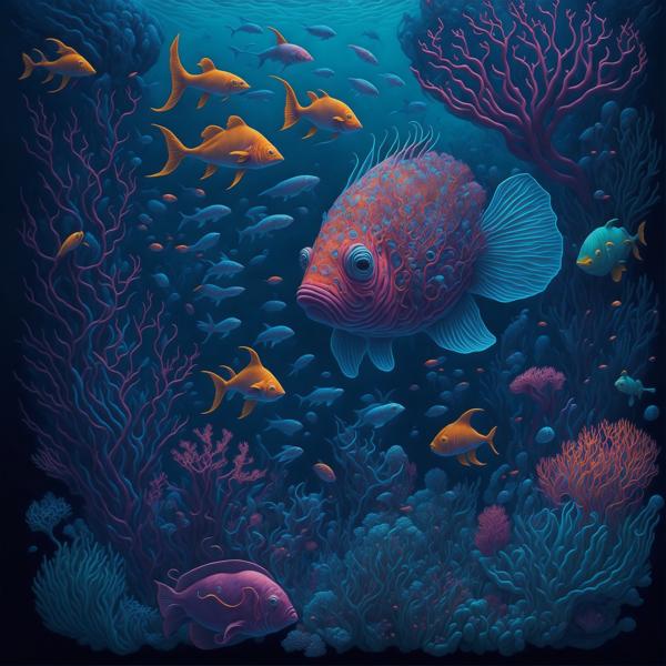 AN image of A Whimsical and Colorful Underwater World-banrupi