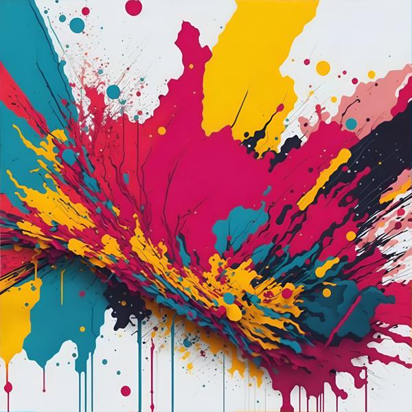 An image of an Abstract Composition of Vibrant Paint-banrupi