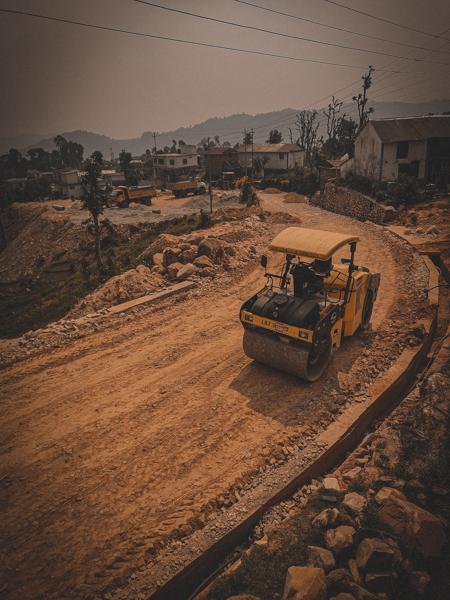 An image of a construction of a road in rural part-banrupi