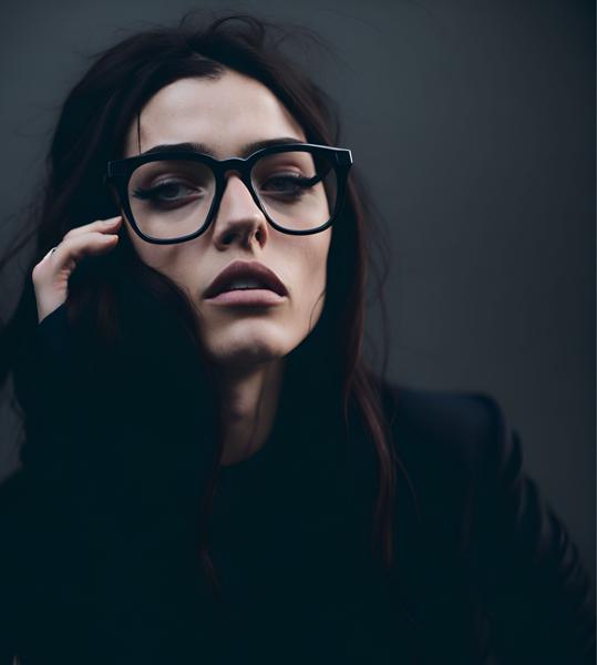 Download image of a girl wearing black dress and glass-banrupi