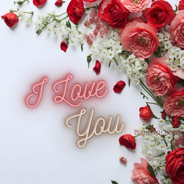 Download I Love You image with beautiful roses-banrupi