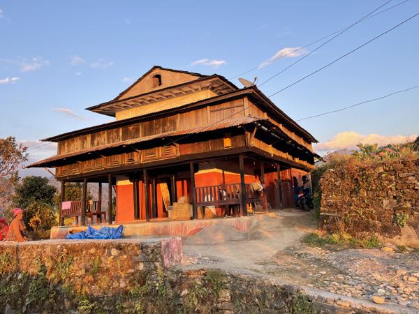 A traditional Nepali house showcasing classic design and cultural charm.-banrupi