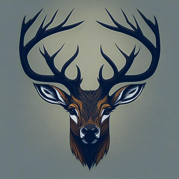 AN image of a vector art of a deer-banrupi