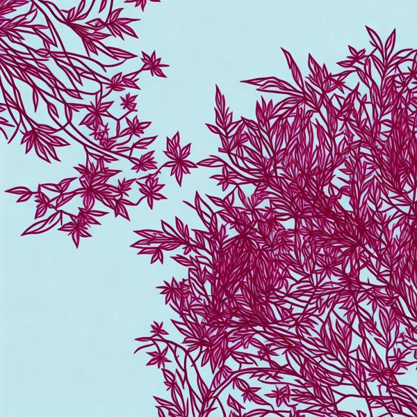 Download: This image shows the art work design of a pink line drawing of flower pattern in a wall-banrupi