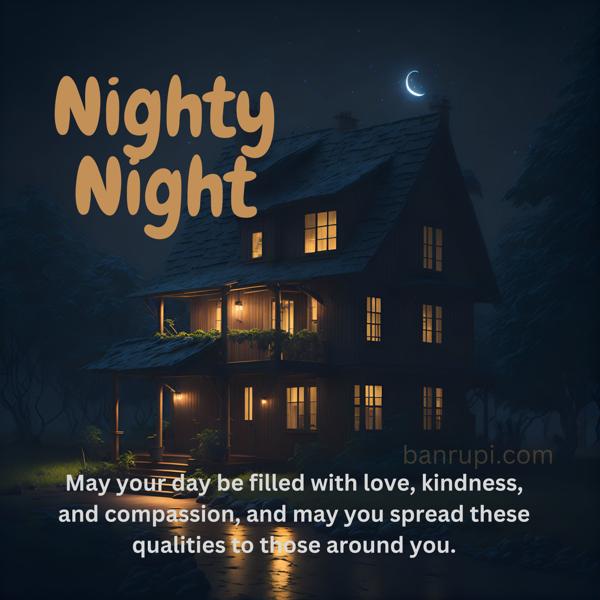 Download: A serene goodnight image with a heartfelt message and a cozy night view of a home.-banrupi
