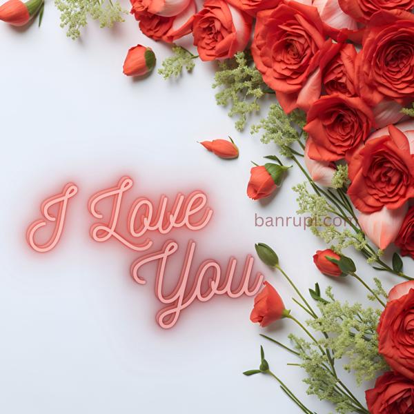 Download I Love You image with beautiful Red roses-banrupi