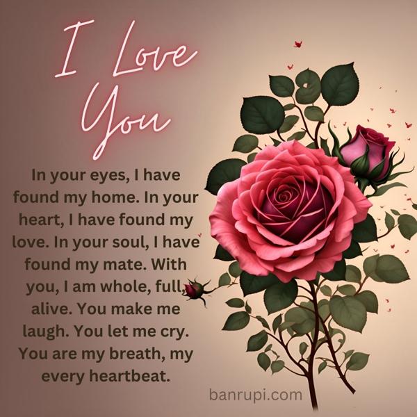 Download: image of pink roses adorned with 'I Love You' text and a heartfelt love quote.-banrupi
