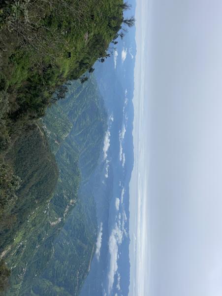 A beautiful view of Nepal's hills with green fields and peaceful villages-banrupi
