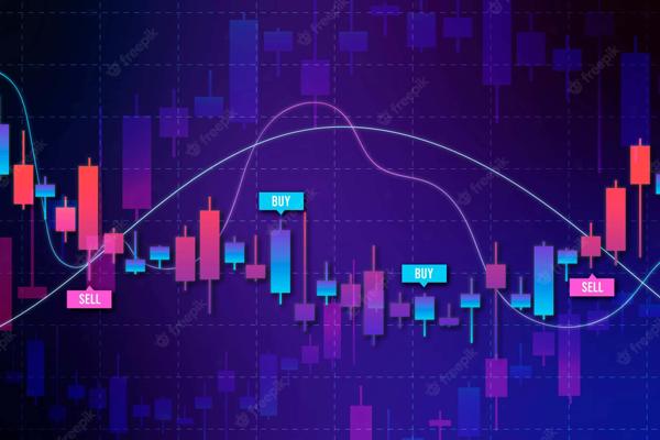 Download Digital Image depicts a candlestick chart that displays the price movements of a financial instrument over time.-banrupi